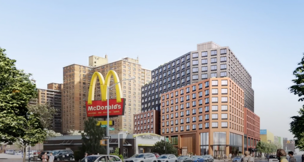 rendering showing the multi-story building