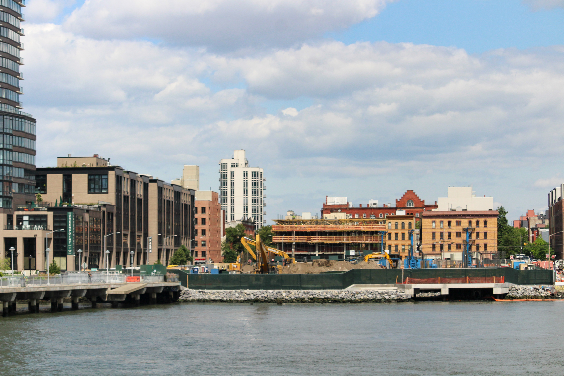 waterfront view of construction site