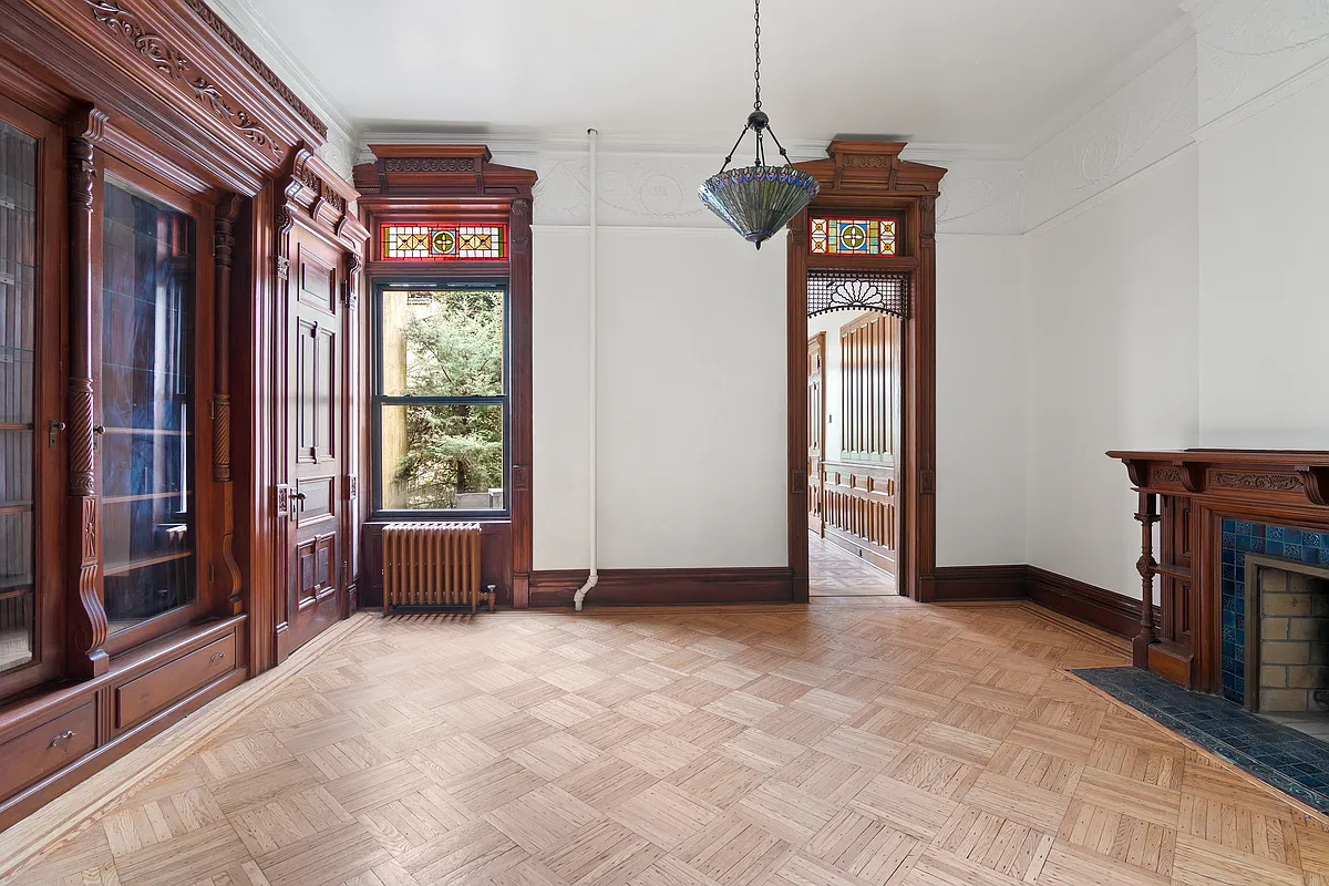 parlor with built-ins