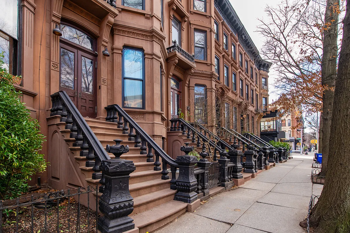 brooklyn open houses - a row of brownstones in park slope