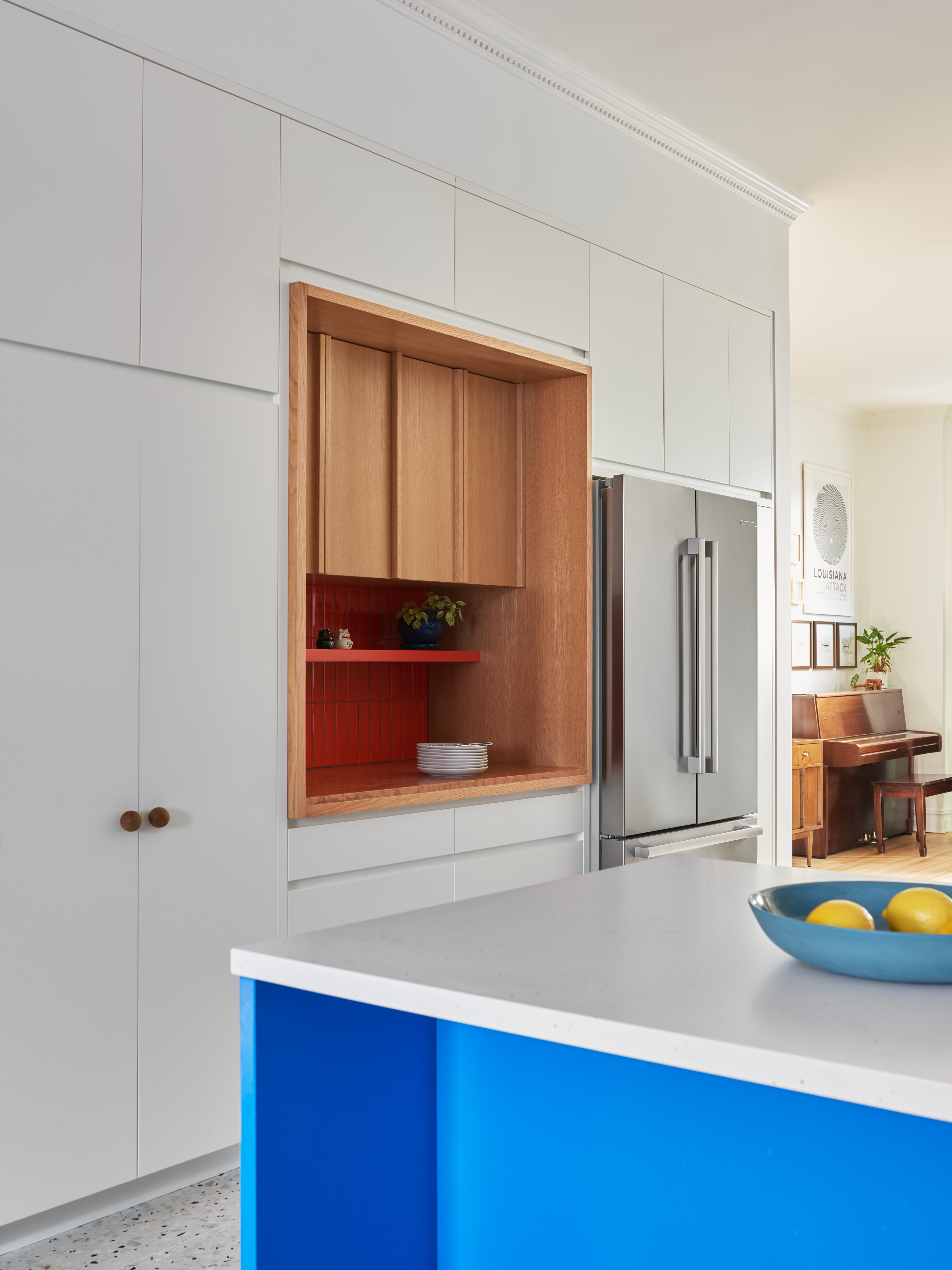 KITCHEN STORAGE WALL WITH MILLWORK ALCOVE