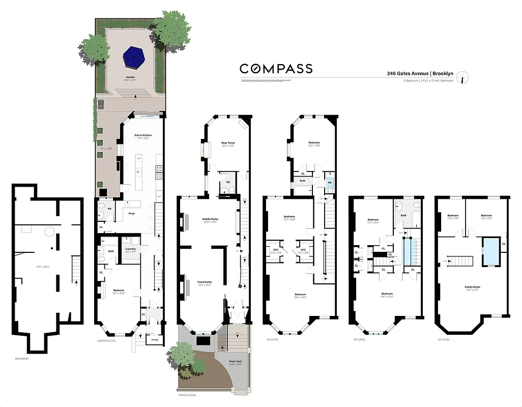 floorplan with five floors of living space